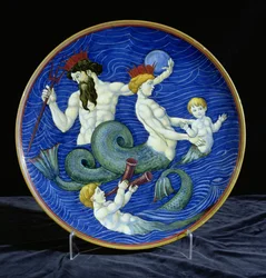 Chargeur, avec Triton couronné, sirène et tritons